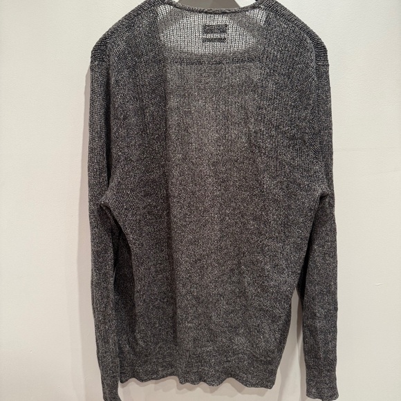 All Saints men's gray open knit cardigan with zipper, size L - Picture 4 of 8